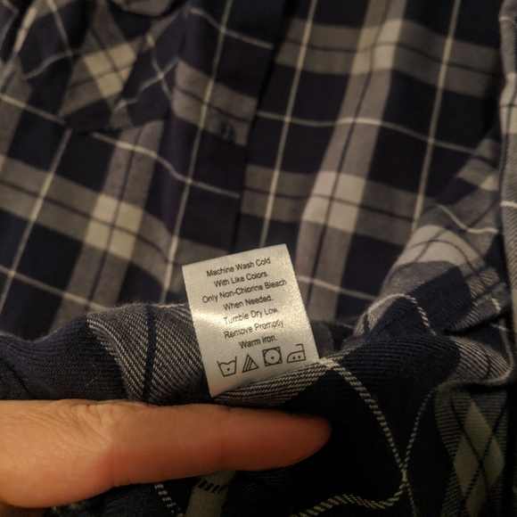Burnside Blue Medium Weight Flannel Plaid Shirt - Picture 4 of 5